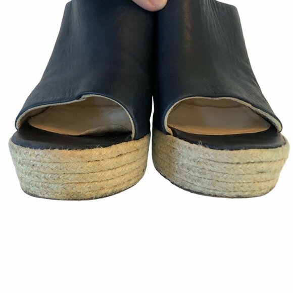 PALOMA BARCELO Blue Leather Espadrille Sandals 9.5 - Picture 4 of 12